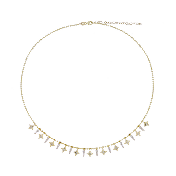 14K Solid Gold Diamond Necklace