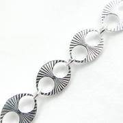 V163SS. 925 Sterling Silver Flat Textured Marina Chain