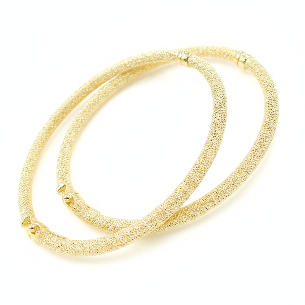 Bangle9. 14K Solid Gold Textured Bangle