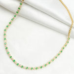 Load image into Gallery viewer, 14K Solid Gold Emerald and Diamond Necklace. NFM70972EM

