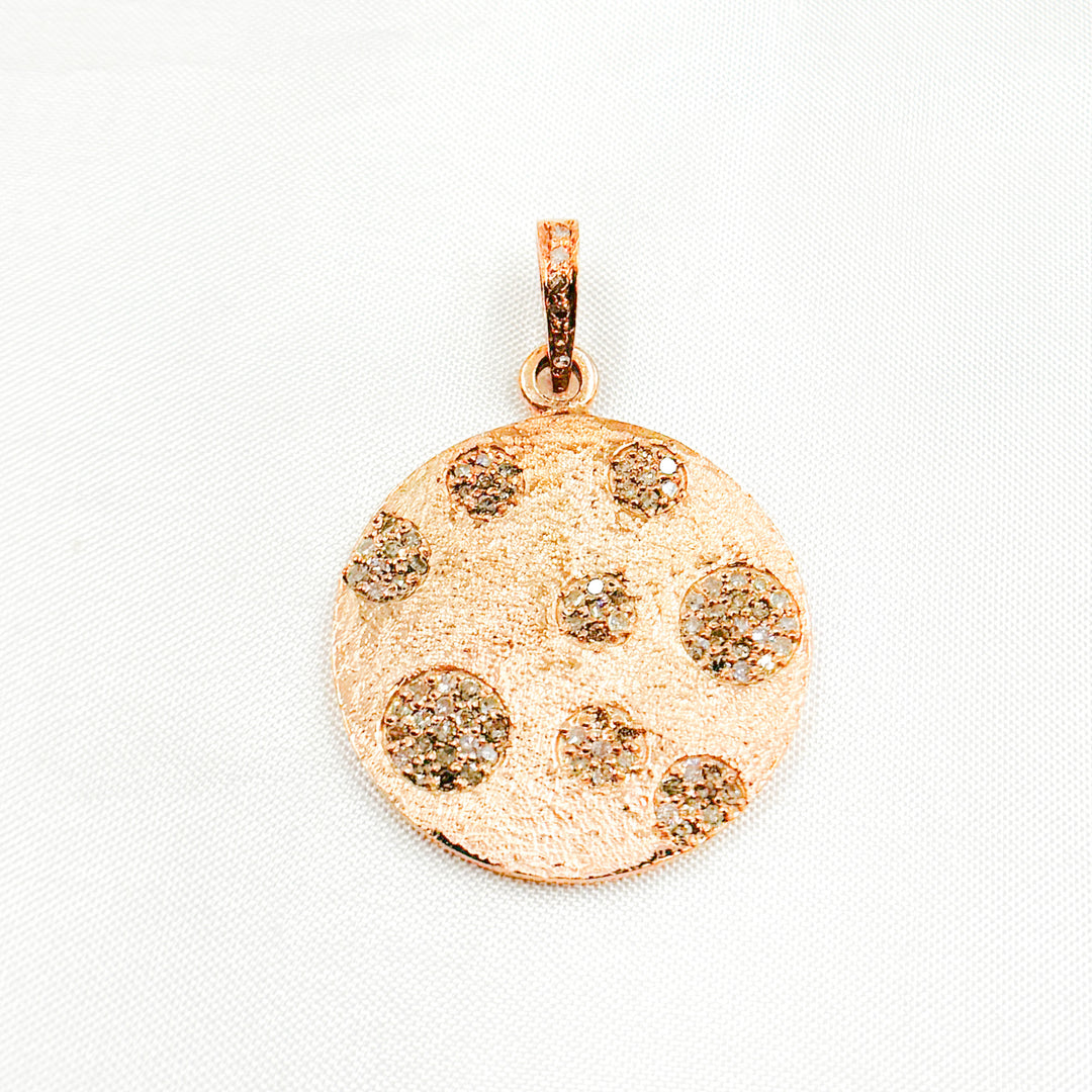DP260. Diamond Sterling Silver Round Pendant