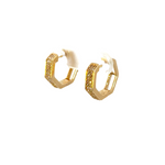 Load image into Gallery viewer, EHF56967. 14k Solid Gold Diamond Hexagon Hoops