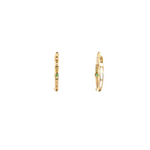 Load image into Gallery viewer, 14k Solid Gold Diamond and Emerald Hoops.  EHC56665EM
