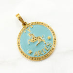 Load image into Gallery viewer, DP620A. Diamond Sterling Silver Aries Zodiac Enamel Pendant
