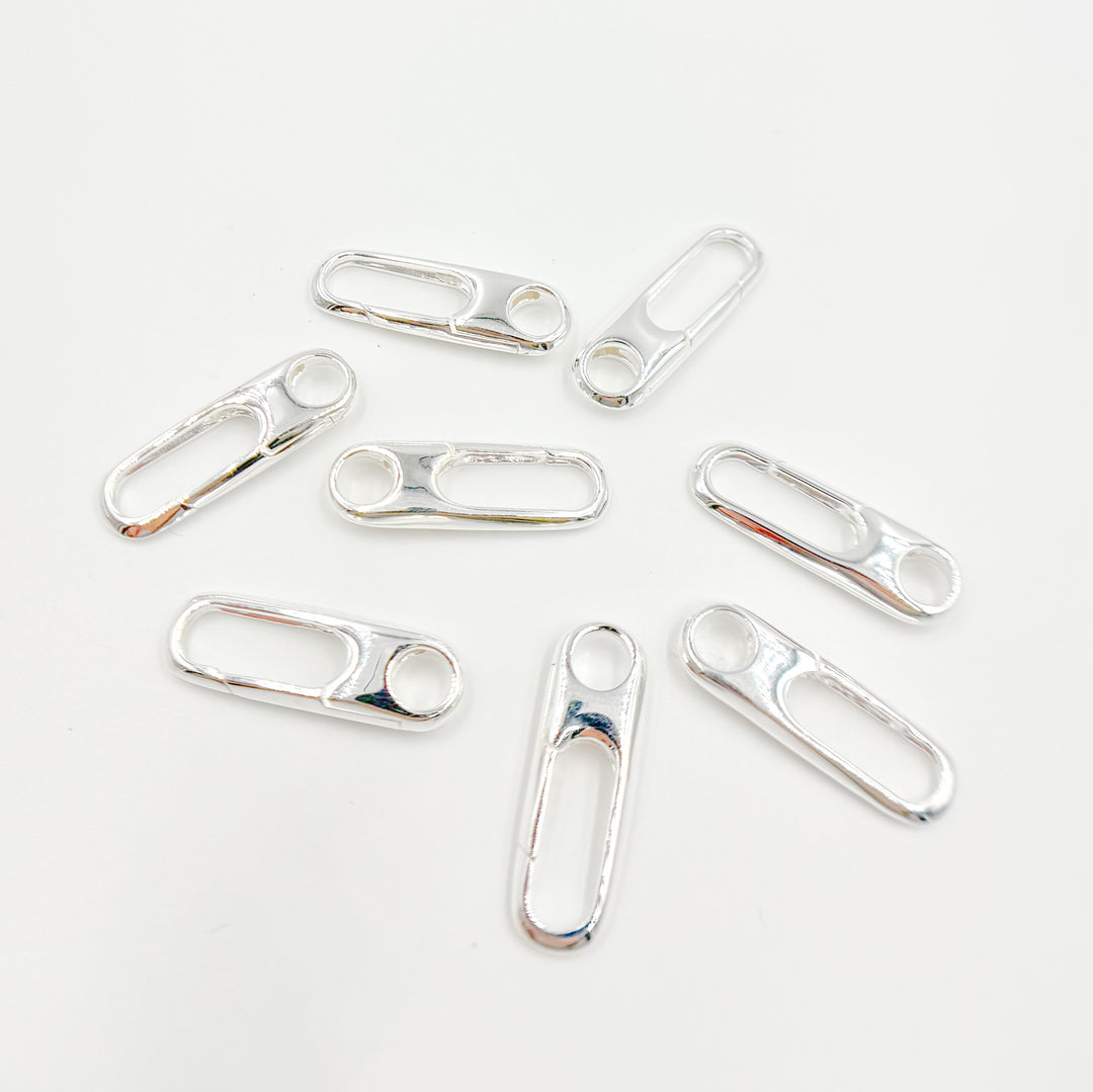 266SS. White Sterling Silver Oval Clasp