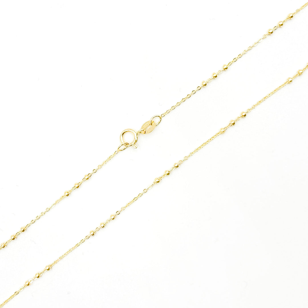 025R03BLS7. 14K Solid Yellow Gold Satellite Necklace