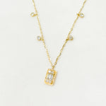 Load image into Gallery viewer, 14k Solid Gold Diamond Baguette Dangle Necklace. NT401844
