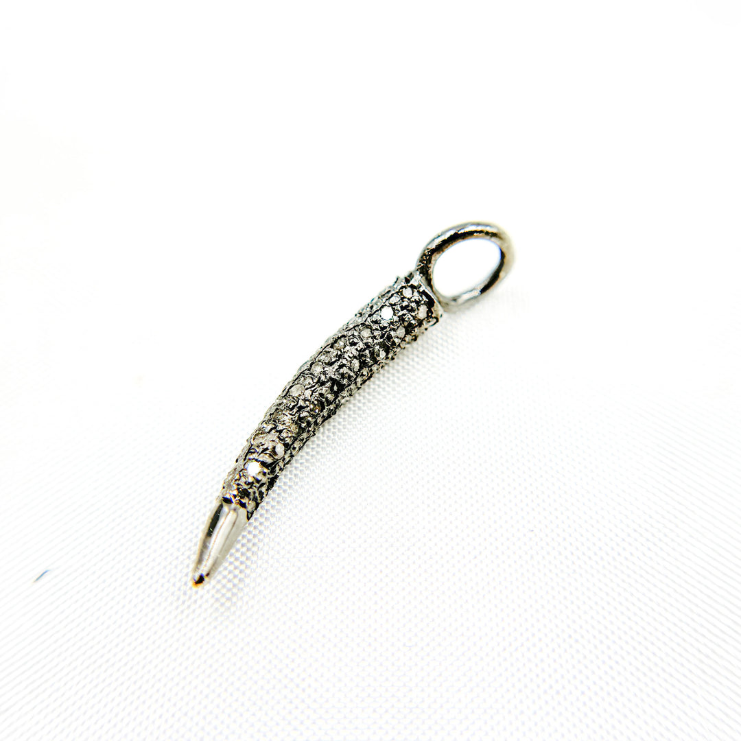 DC350. Diamond Sterling Silver Horn Pendant