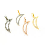 Load image into Gallery viewer, DC122. Diamond Sterling Silver Moon Pendant
