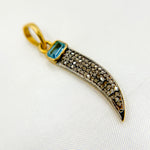 Load image into Gallery viewer, DP249. Diamond Silver Horn Pendant with Gemstone
