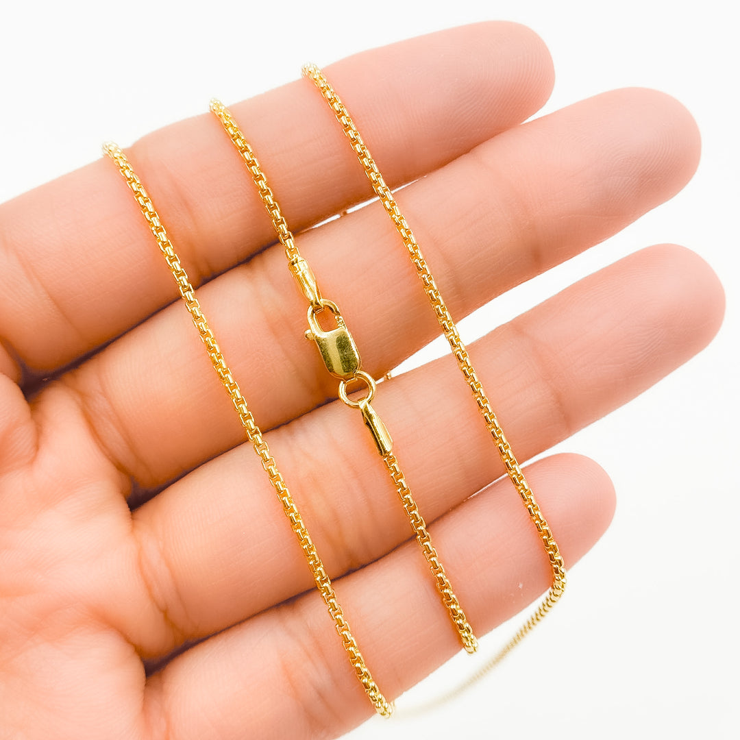 030KV0934000. 14k Solid Yellow Gold Venetian Box Link Chain