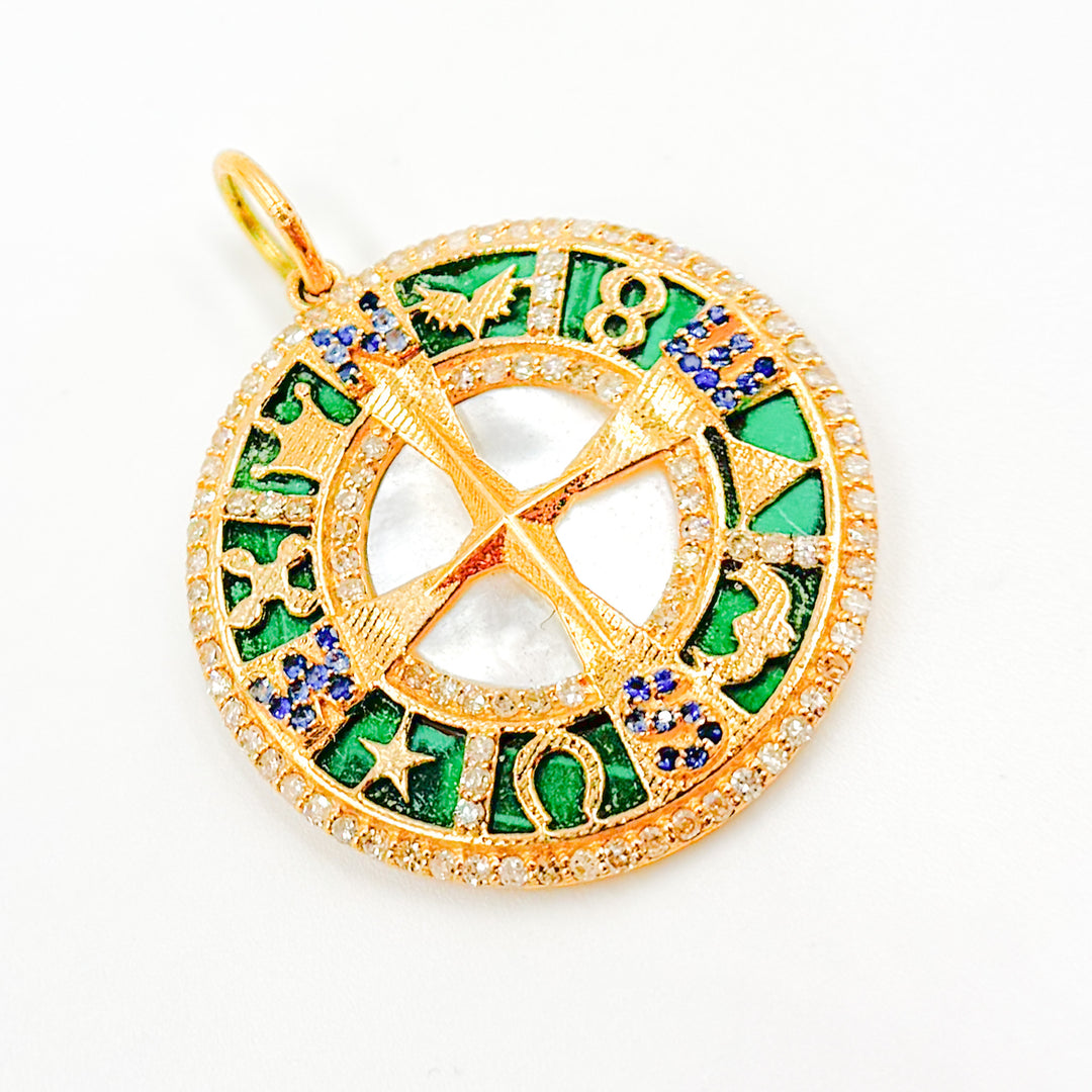 Buy Now Gold Compass Round Pendants