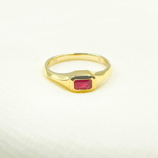 14K Solid Gold Ruby Ring.