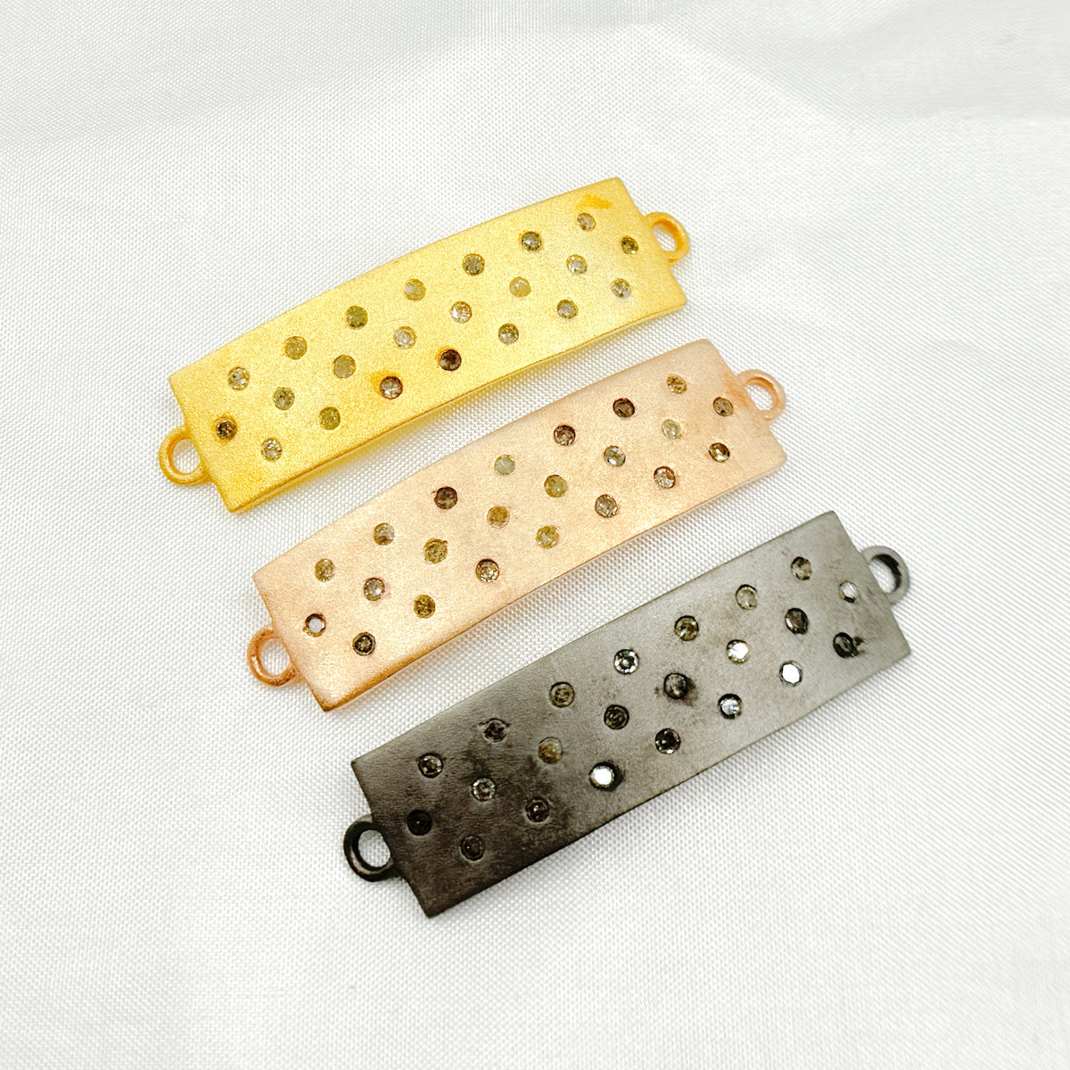 DC582. Diamond & Sterling Silver Rectangle Connector