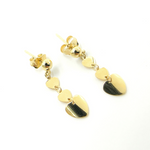 Load image into Gallery viewer, GER118. 14K Solid Gold Dangle Earring with Hearts