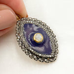 Load image into Gallery viewer, DP407A. Diamond Sterling Silver Eye Enamel Pendant with Gemstone
