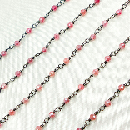 Coated Red Quartz Wire Chain. CQU24