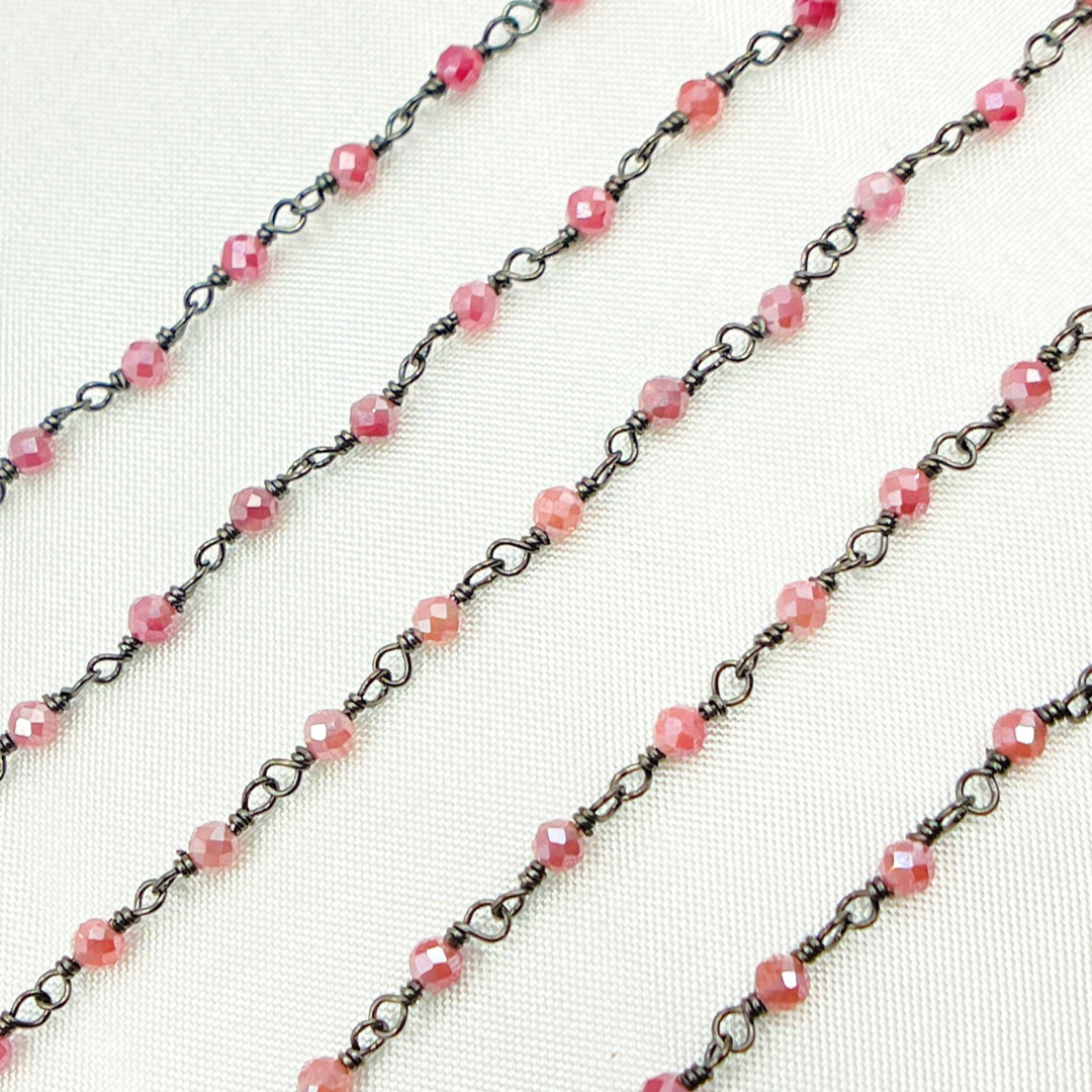 CQU24. Coated Red Quartz Wire Chain