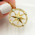 Load image into Gallery viewer, DP696. Diamond Sterling Silver Round Star Pendant with Gemstone
