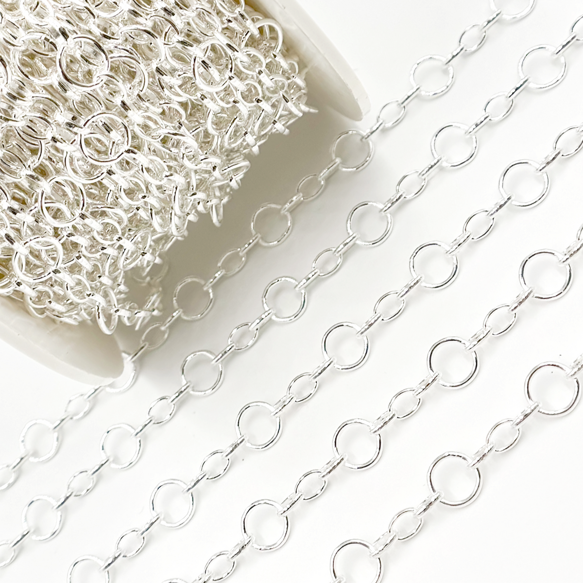 Buy Sterling Silver Smooth 1 Round & 3 Oval Link Chain