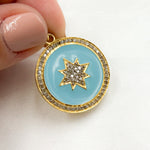 Load image into Gallery viewer, DP544A. Diamond Sterling Silver Round Star Enamel Pendant
