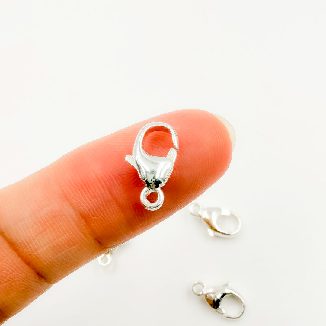 0925TC. White Sterling Silver Trigger Clasps with Fixed Ring
