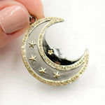 Load image into Gallery viewer, DP812. Diamond Sterling Silver Moon and Stars Pendant
