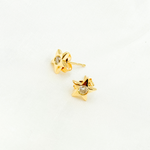 Load image into Gallery viewer, 14k Solid Gold Diamond Star Studs. EFC52671Y
