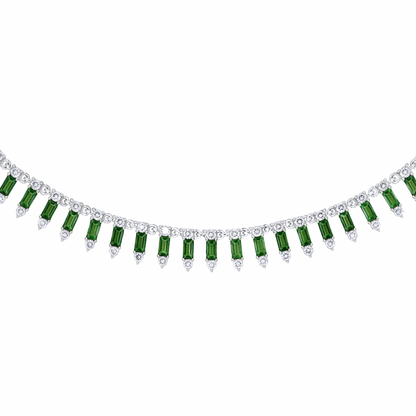 NFL70815. 14K Solid Gold Diamond and Gemstone Dangle Necklace