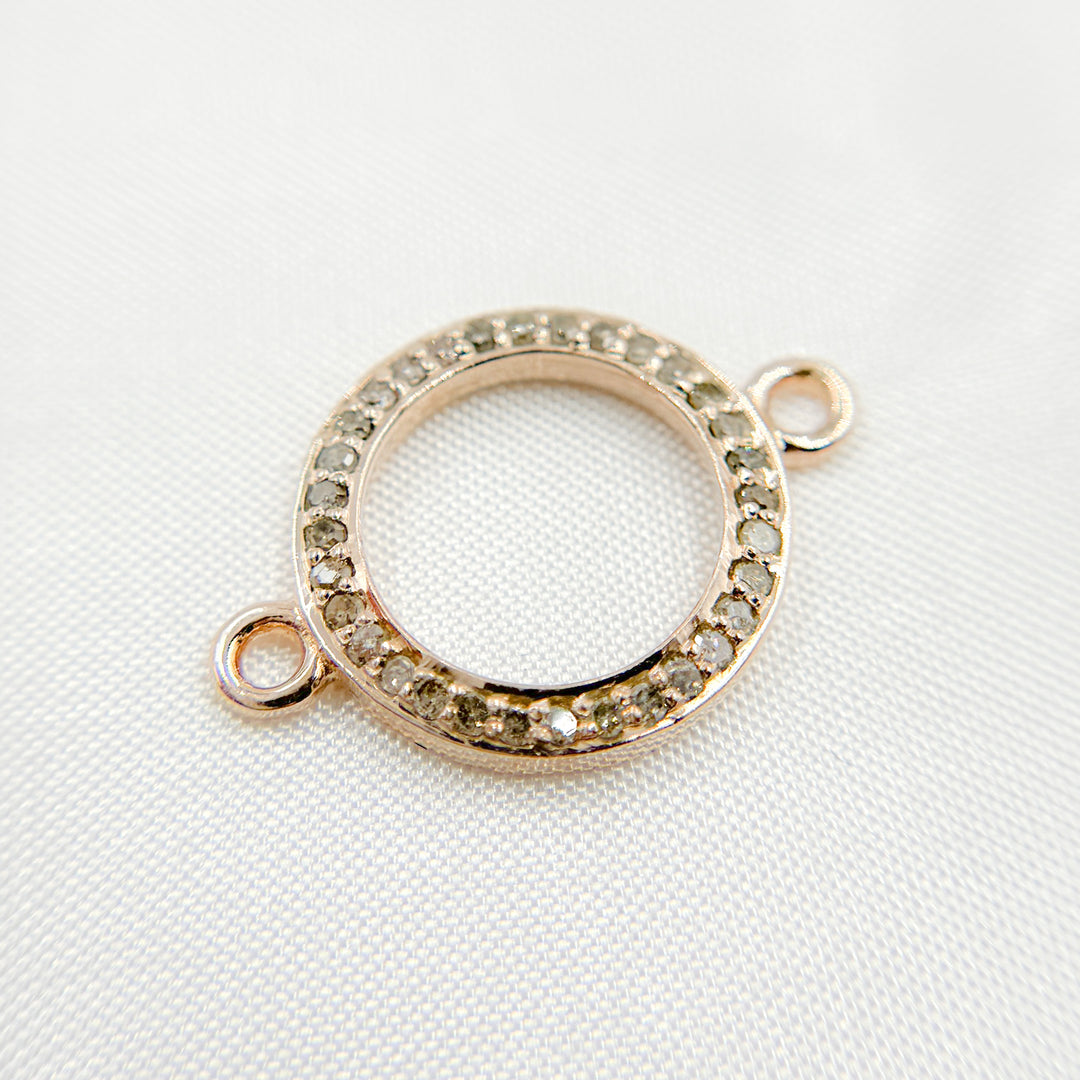 DC883. Diamond & Sterling Silver Round Connector