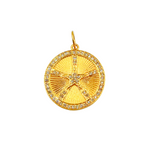 Load image into Gallery viewer, 14K Solid Gold Diamonds Star Circle Charm. GDP160
