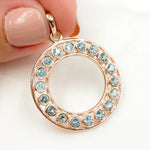 Load image into Gallery viewer, DSP040. Sterling Silver Round Pendant with Gemstone
