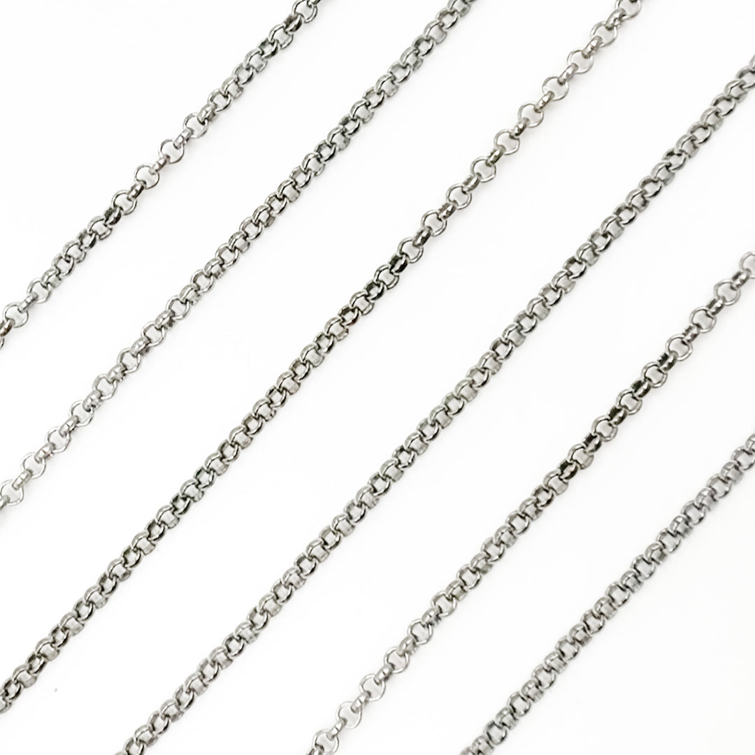 V108BR. Black Rhodium Sterling Silver Rolo Chain