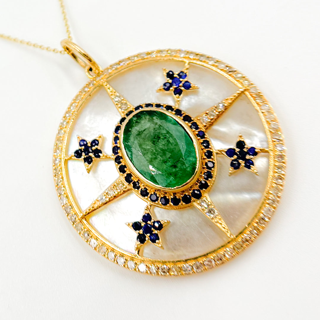 Shop Now Gold Compass Round Pendants
