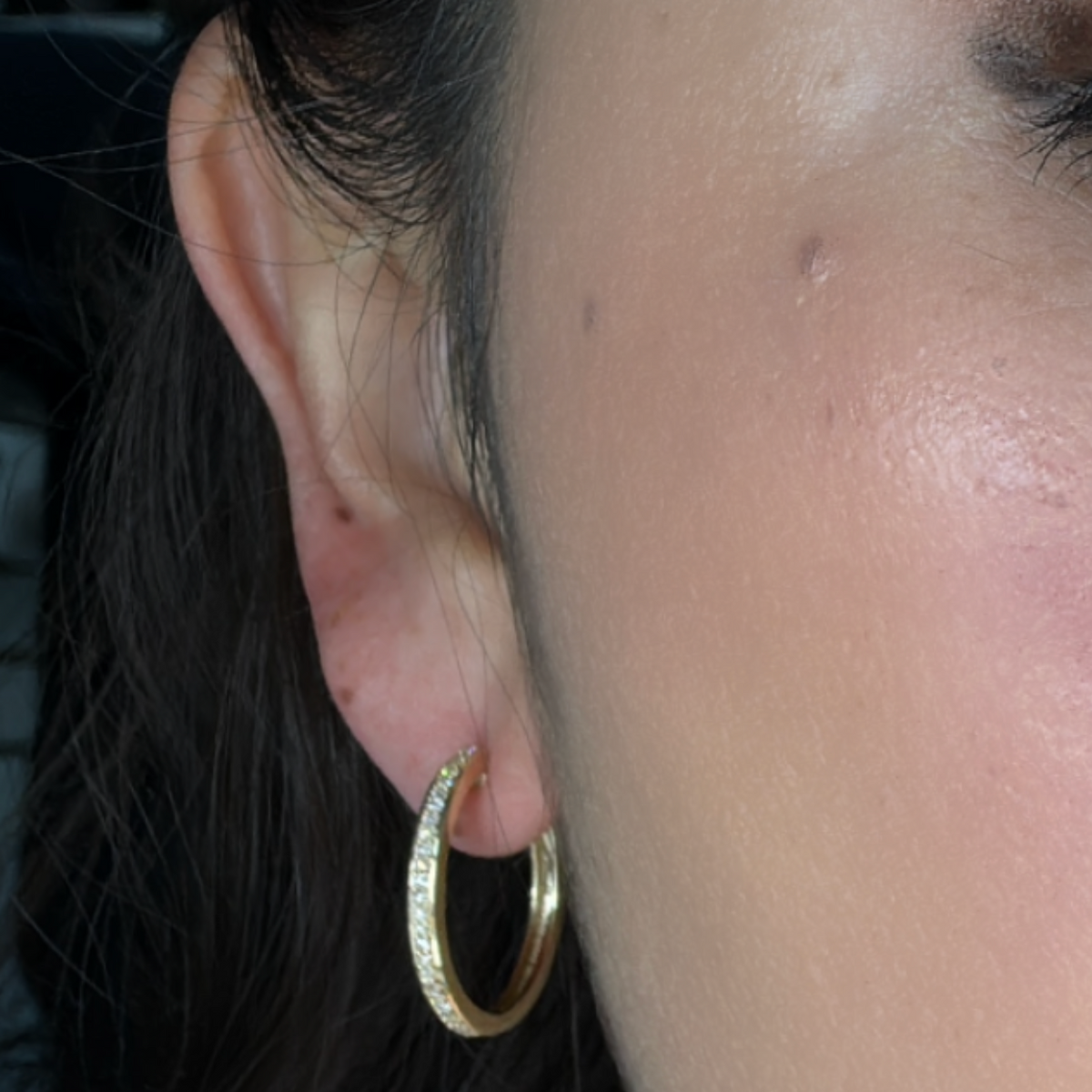 EHG56970Y. 14k Solid Gold Diamond Hoops