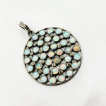 Load image into Gallery viewer, DSP075. Diamond Sterling Silver Round Pendant with Gemstone
