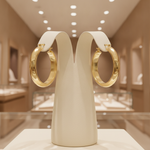 Load image into Gallery viewer, GER154. 14K Solid Gold Hollow Hoop Earrings