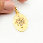 Load image into Gallery viewer, DP585. Diamond Sterling Silver Oval Star Pendant
