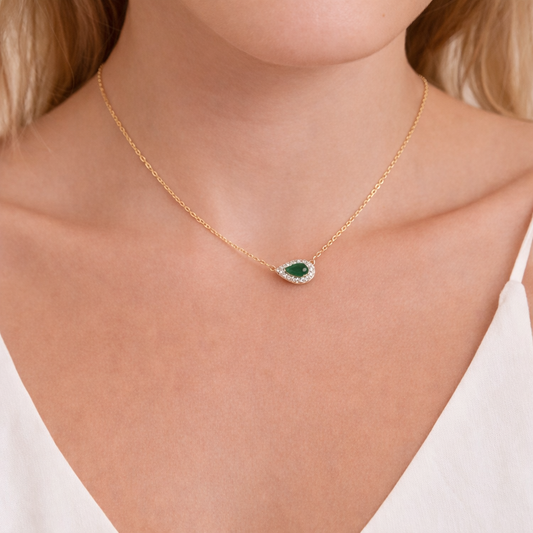 NT404520. 14K Solid Gold Diamond and Gemstone Necklace