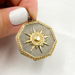 Load image into Gallery viewer, DP748. Diamond Sterling Silver Octagon Sun Pendant
