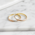 Load image into Gallery viewer, GER75. 14K Gold Diamond Cut Tri-Color Hollow Hoop Earrings