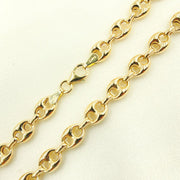 14K Solid Yellow Gold Marina Style Link Chain