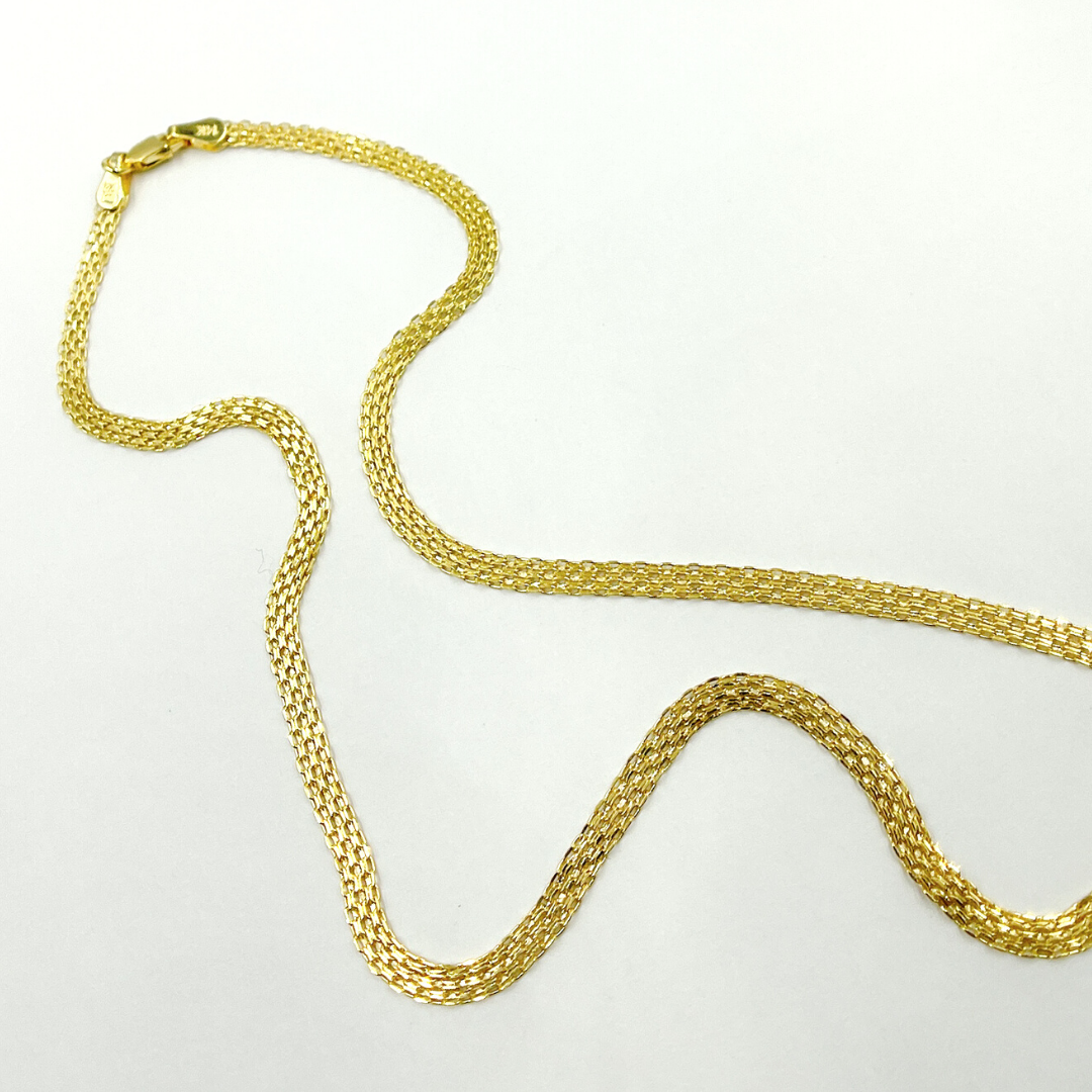 14K Solid Gold Vintage Mesh Necklace. 14K36