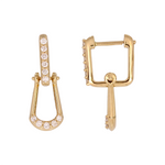 Load image into Gallery viewer, EFG54205. 14k Solid Gold Diamond Dangle Earrings