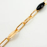 Load image into Gallery viewer, V295BKGF. 14K Gold Filled Black Color Enamel with Paperclip and Diamond Cut Marina Links