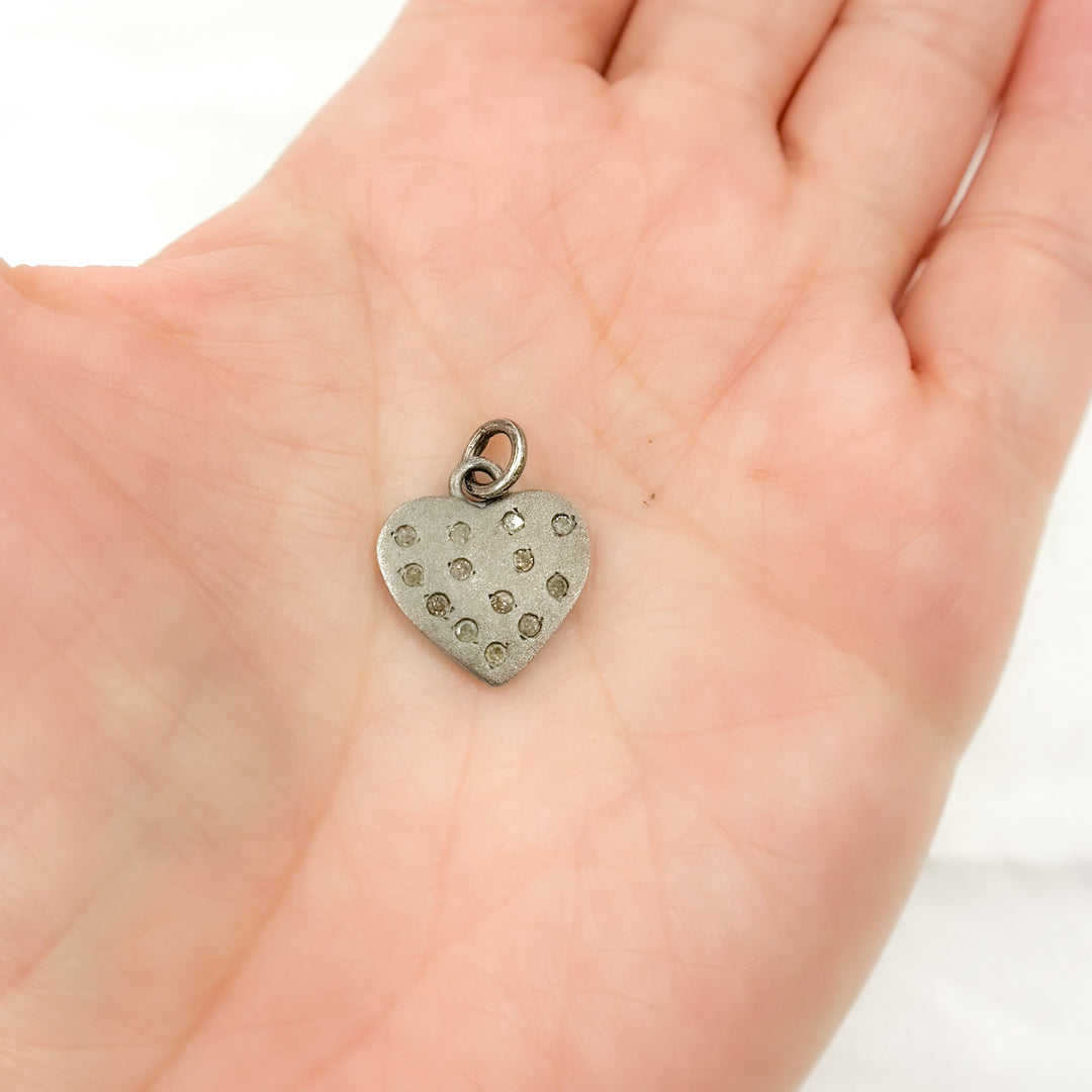 DC578. Diamond Sterling Silver Heart Charm