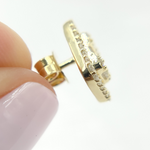 Load image into Gallery viewer, 14K Solid Gold Diamond Rectangle Earrings. OJ6527
