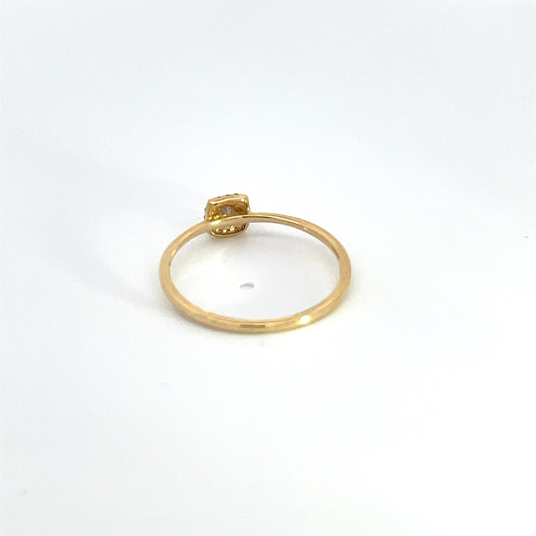 14K Solid Gold Diamond Square Ring. RFD16963