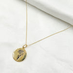 Load image into Gallery viewer, 14k Solid Gold Medallion Flower-Month Necklace. NFA71222
