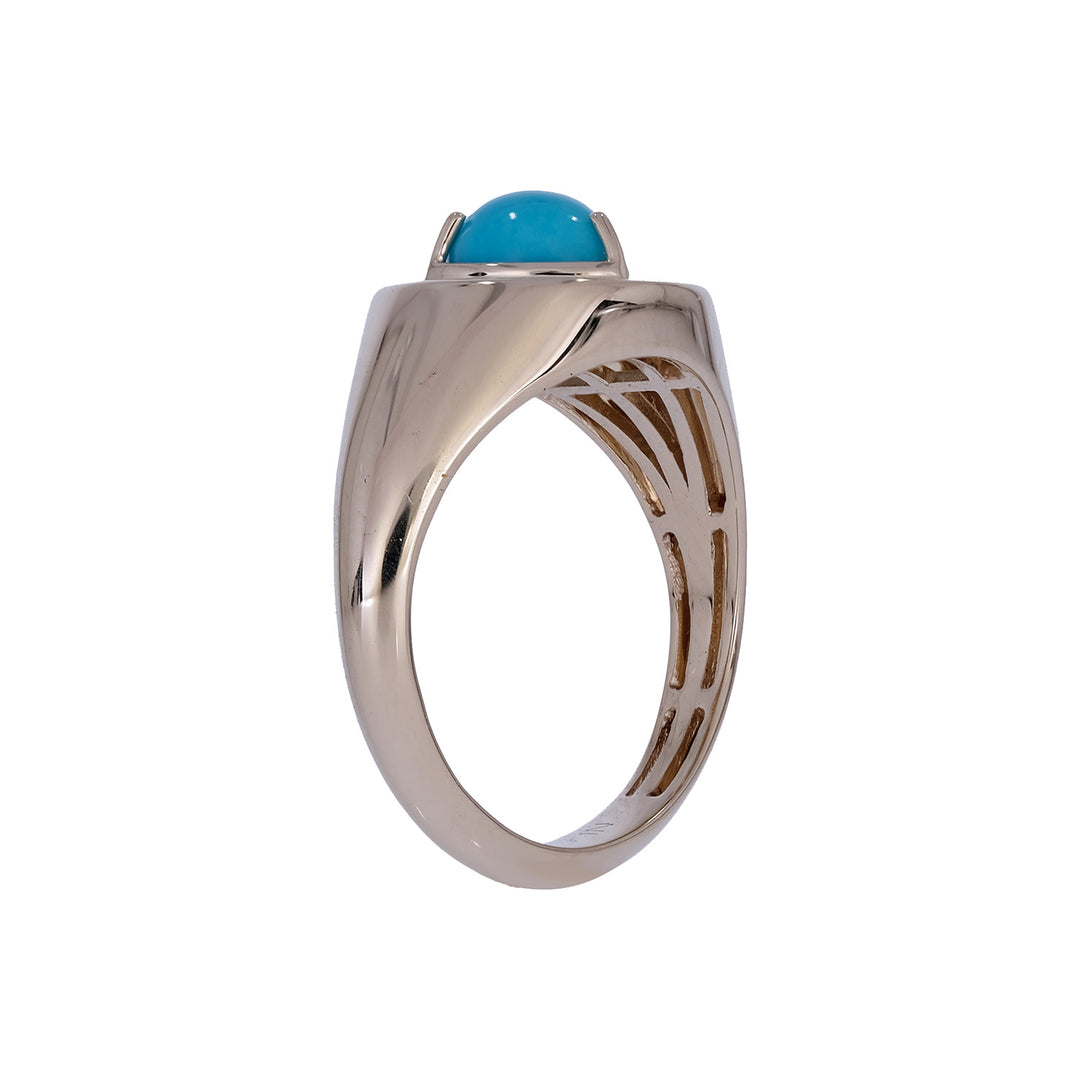 CR97292TQ5. 14K Solid Gold Turquoise Ring